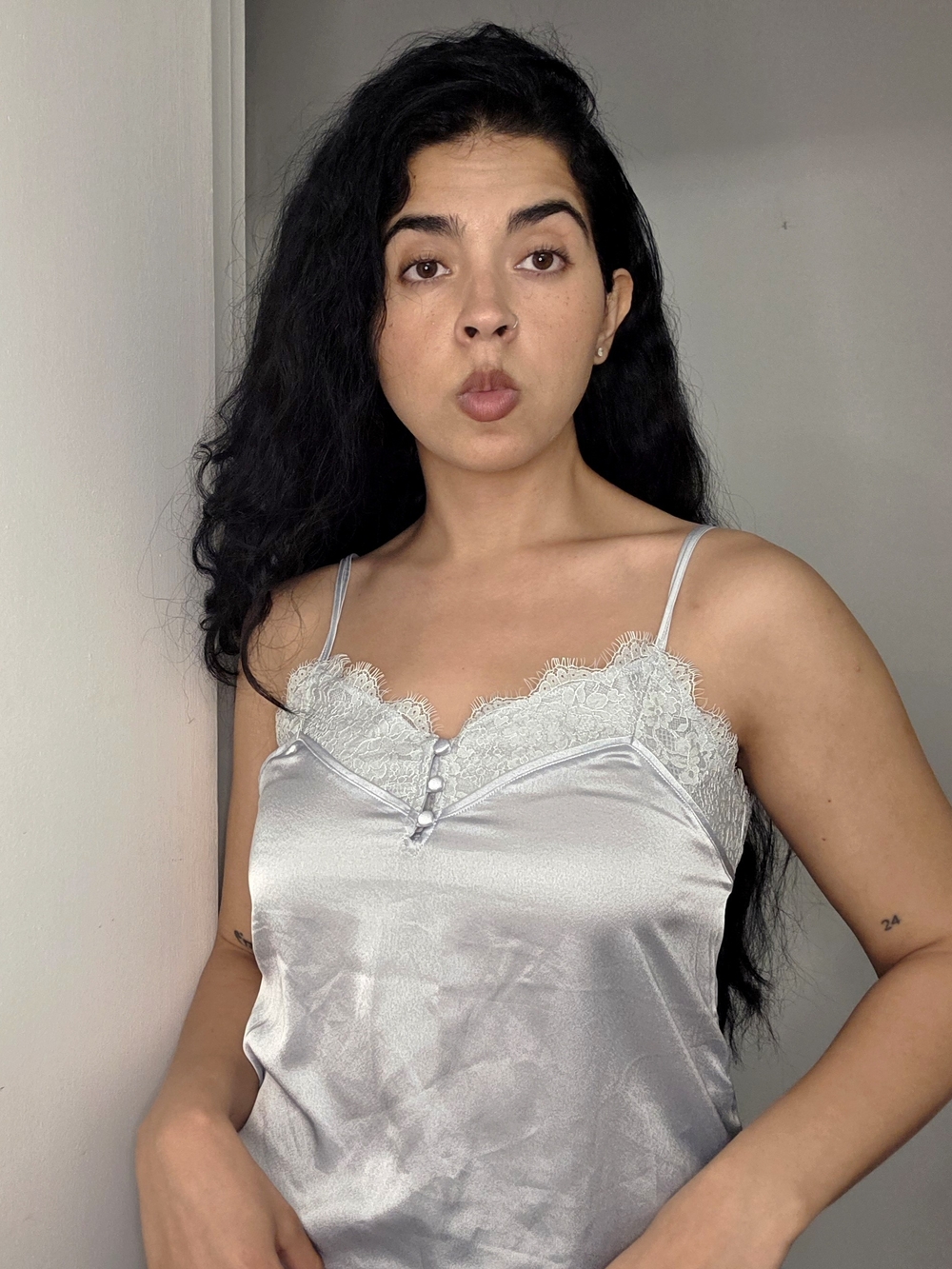 UAbercrombie & Fitch Satin Lace Cami